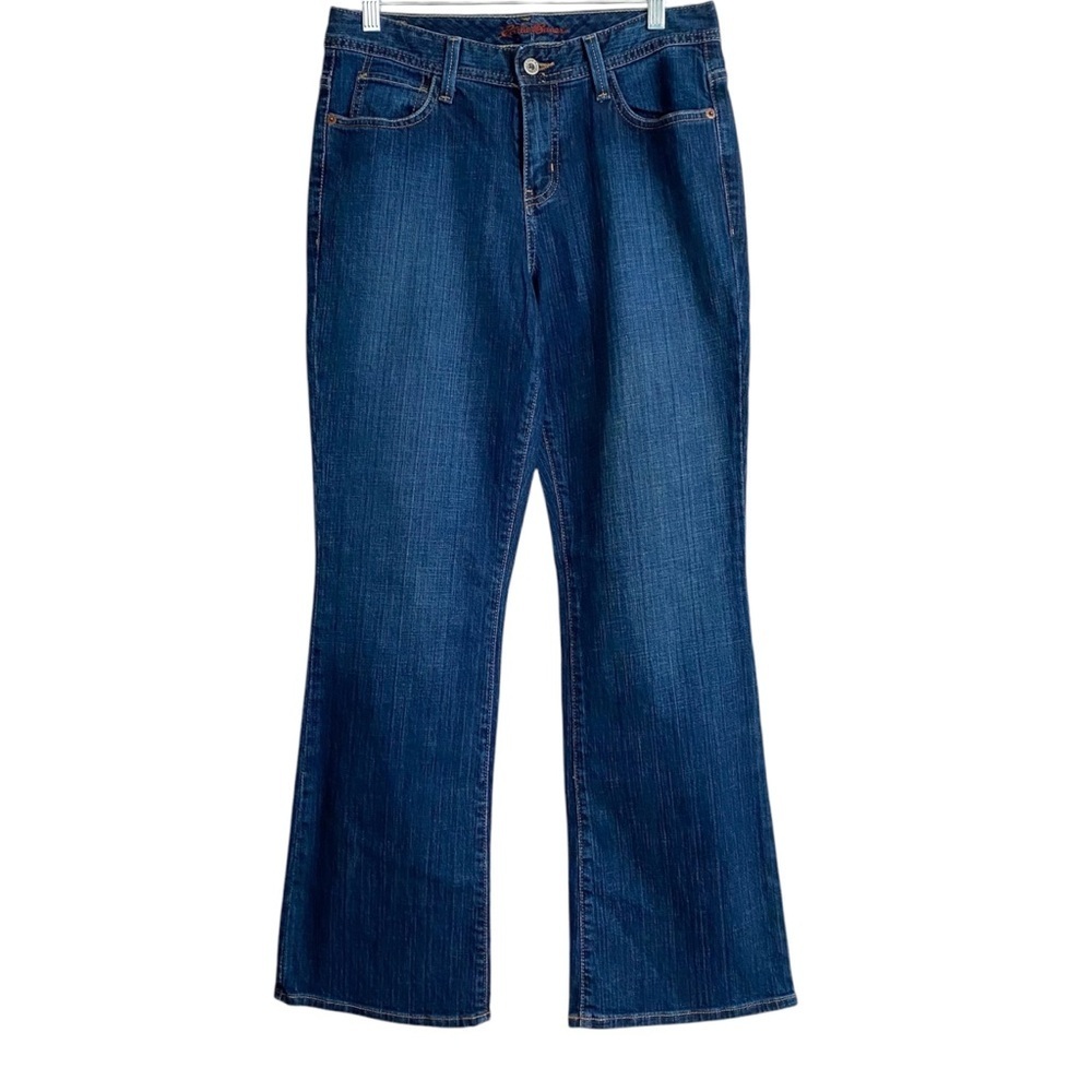 Eddie Bauer Denim Blue Jeans Shaped Fit Size 10 30” Specially Dyed Bootcut